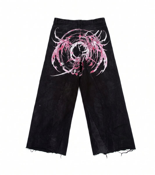Cyber-Sigilism Lacquered Baggy Pants