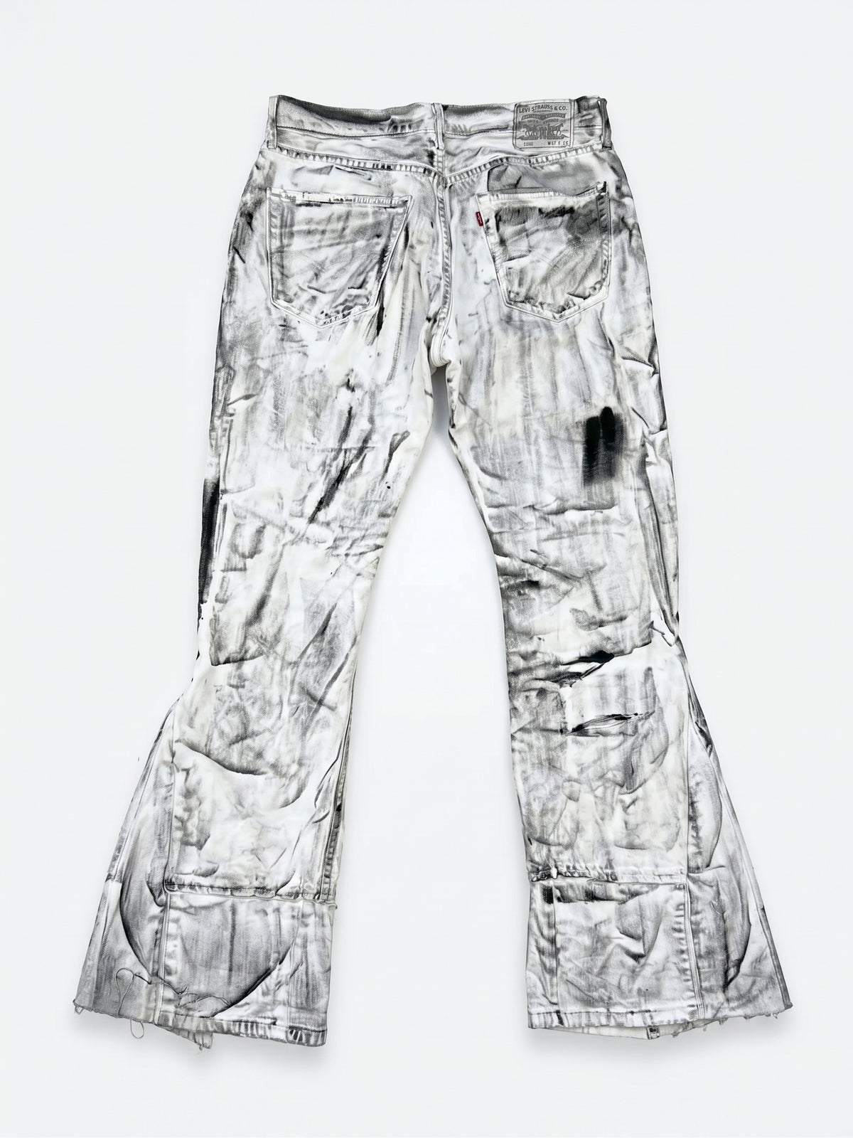 Monochrome Painted Coated Pants