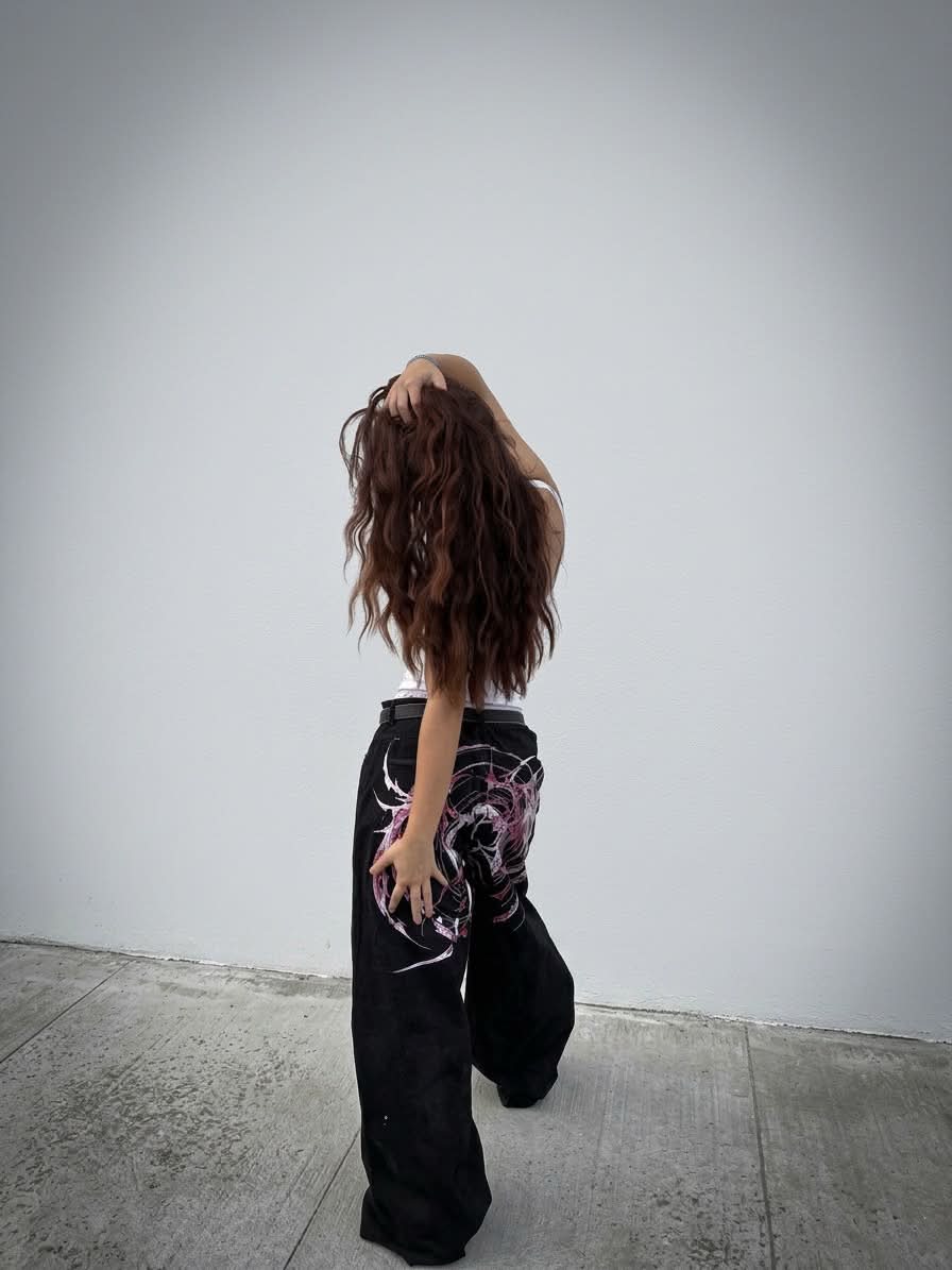 Cyber-Sigilism Lacquered Baggy Pants